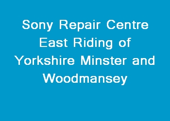 Sony Repair Centre East Riding of Yorkshire Minster and Woodmansey