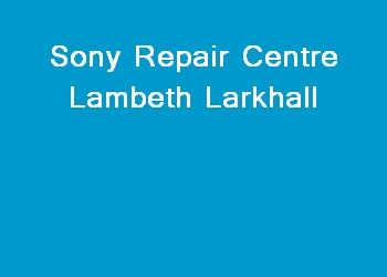 Sony Repair Centre Lambeth Larkhall