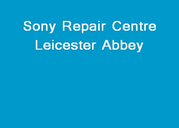 Sony Repair Centre Leicester Abbey