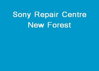 Sony Repair Centre New Forest