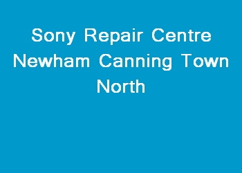 Sony Repair Centre Newham Canning Town North